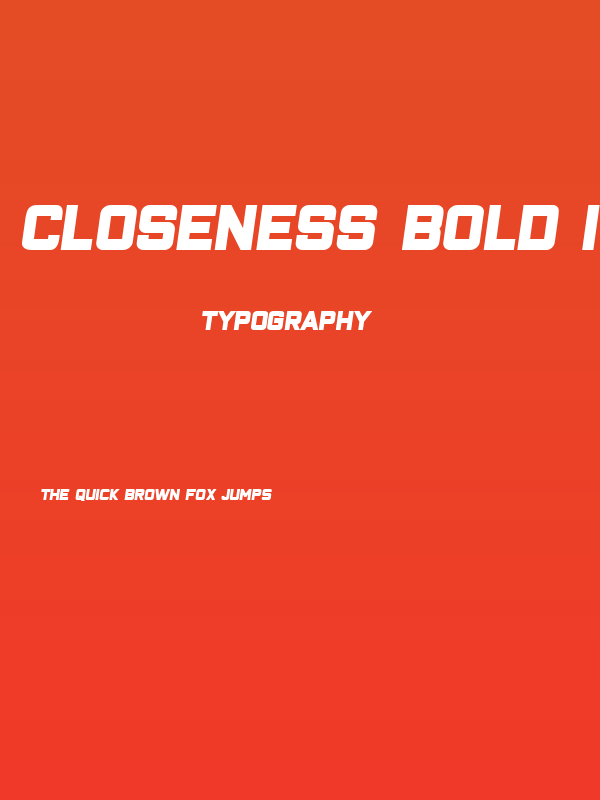 Closeness Bold Italic Poster