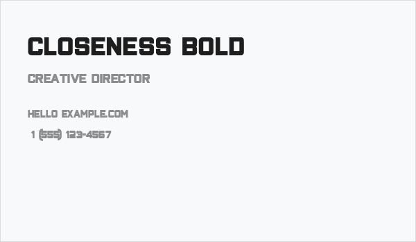 Closeness Bold Business Card