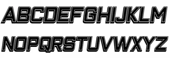 Closeness Outline Filled Italic フォント 大文字