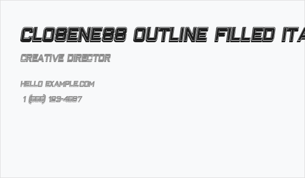 Closeness Outline Filled Italic Business Card