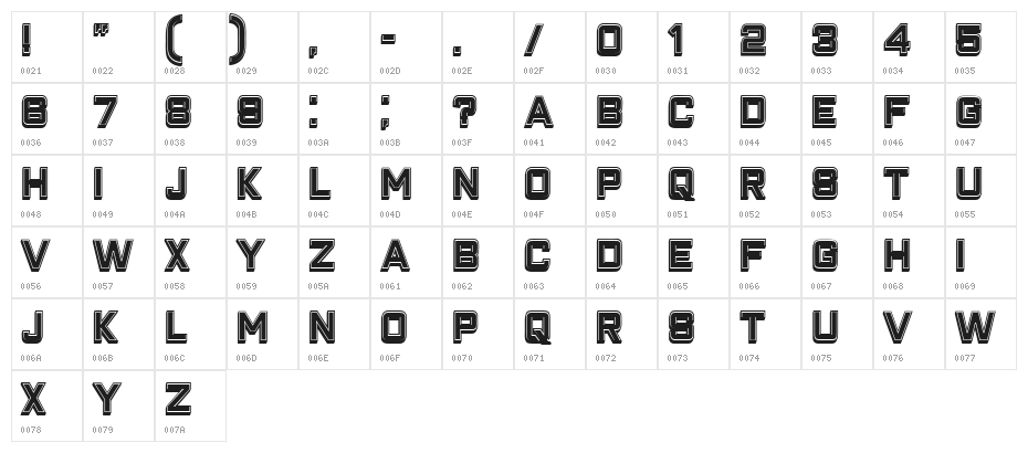 Closeness Outline Filled Regular Character Map