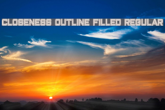 Closeness Outline Filled Regular Caratteri examples