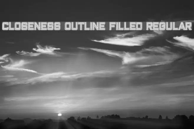 Closeness Outline Filled Regular Font examples