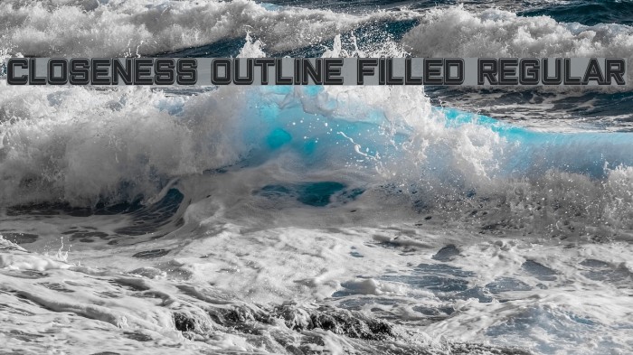 Closeness Outline Filled Regular Caratteri examples