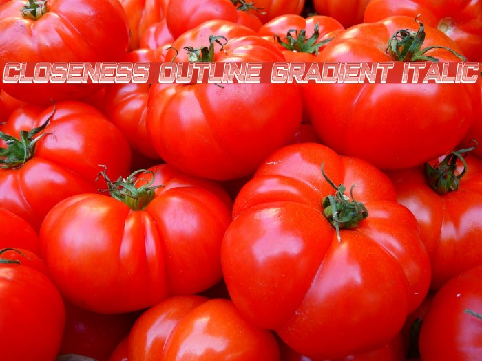 Closeness Outline Gradient Italic Font examples