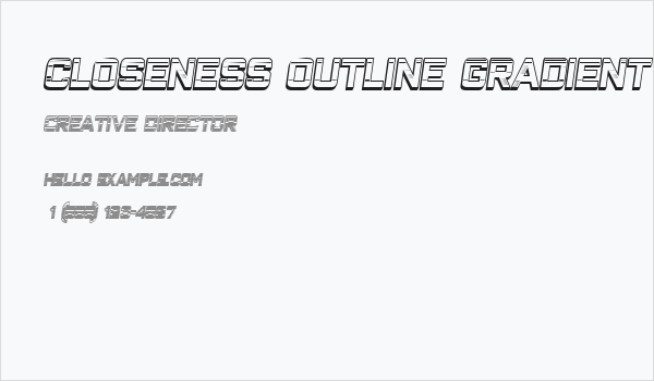 Closeness Outline Gradient Italic Business Card