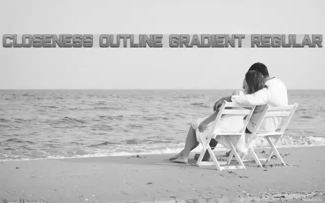 Closeness Outline Gradient Regular Font examples