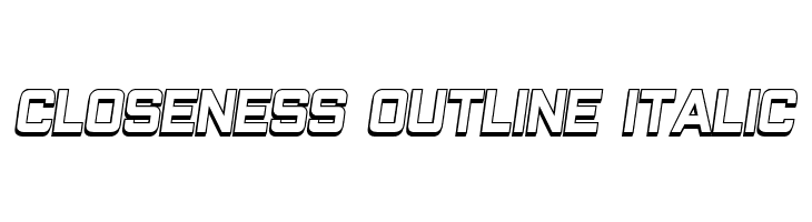 Closeness Outline Italic  font caratteri gratis