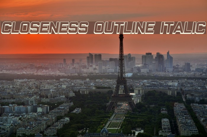 Closeness Outline Italic Example 2