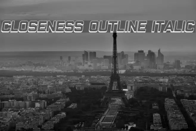 Closeness Outline Italic Font examples