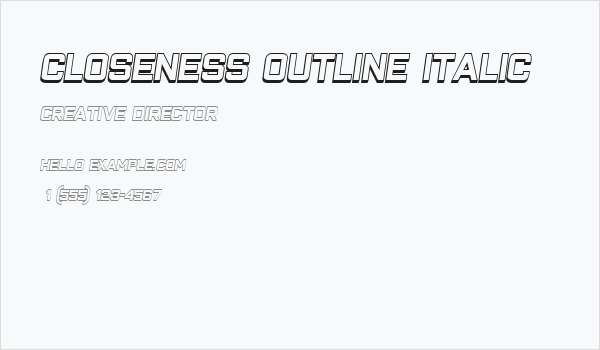 Closeness Outline Italic Business Card