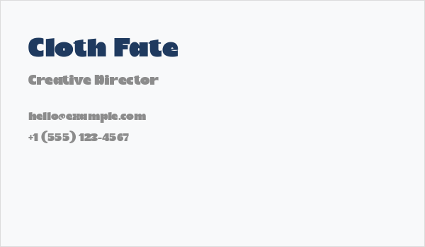 Cloth Fate Business Card