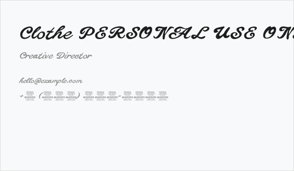 Clothe PERSONAL USE ONLY Business Card