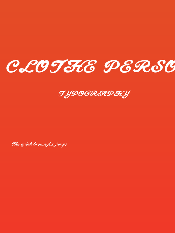 Clothe PERSONAL USE ONLY Poster