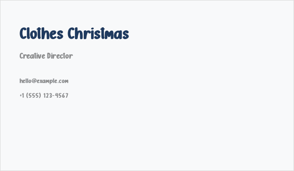 Clothes Christmas Business Card