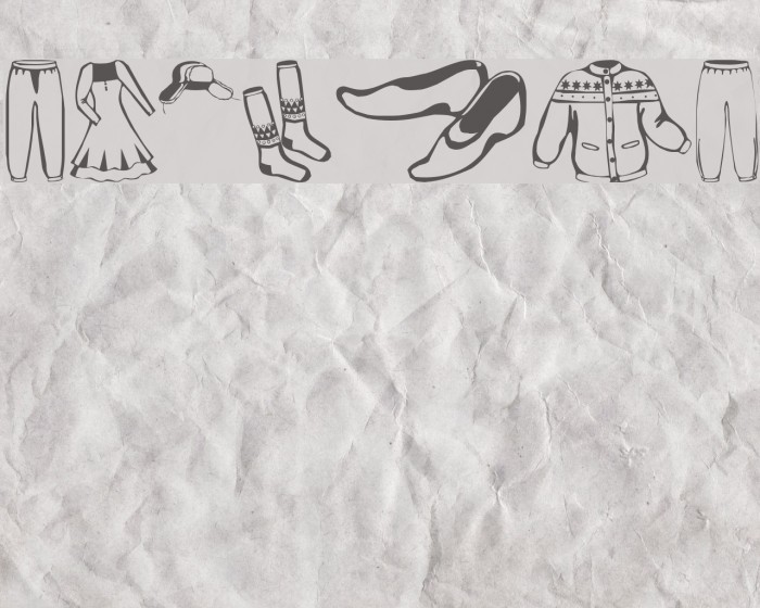 Clothes Font examples
