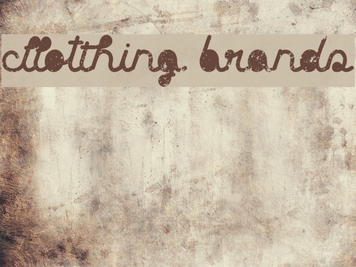 Clothing brands Font examples