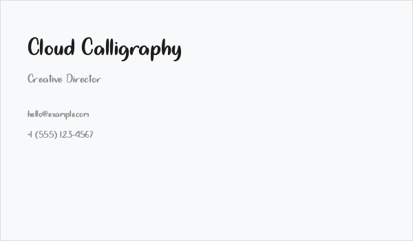 Cloud Calligraphy Business Card