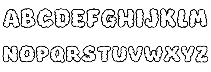 Cloud Sketch Caratteri MAIUSCOLE