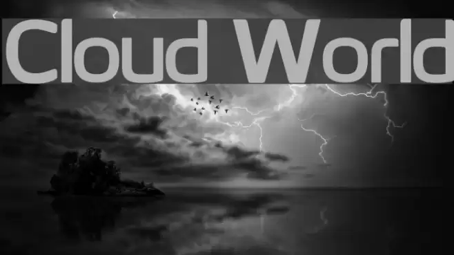Cloud World Font examples
