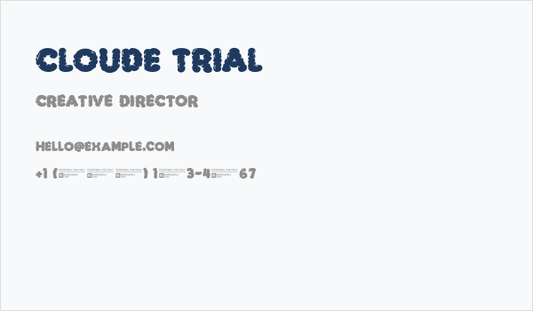 Cloude Trial Business Card