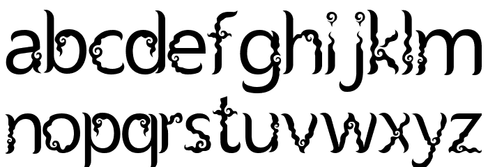 Cloudy Mega Regular Font LOWERCASE