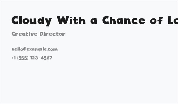 Cloudy With a Chance of Love Business Card