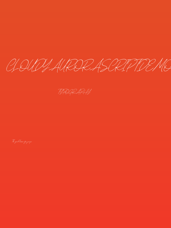 CloudyAuroraScriptDEMO Poster