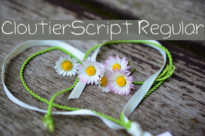 CloutierScript Regular Font examples