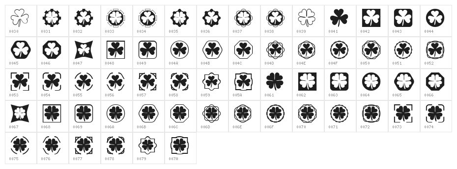 Clover Things Character Map