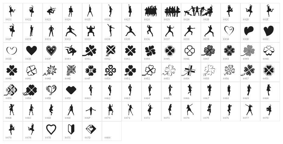Cloverz Character Map