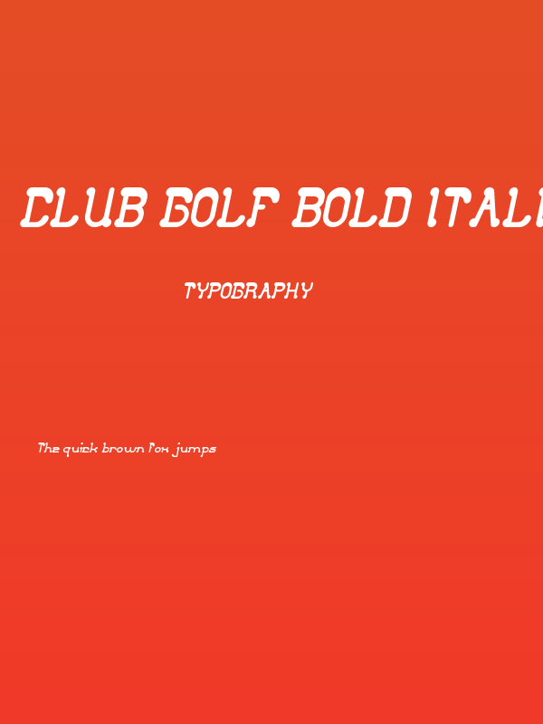 Club Golf Bold Italic Poster