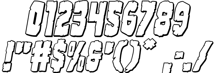 Clubber Lang 3D Italic Font OTHER CHARS