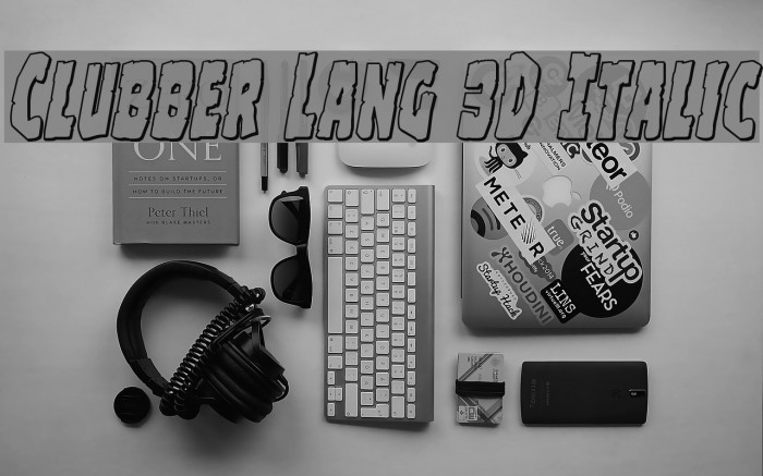Clubber Lang 3D Italic Font examples