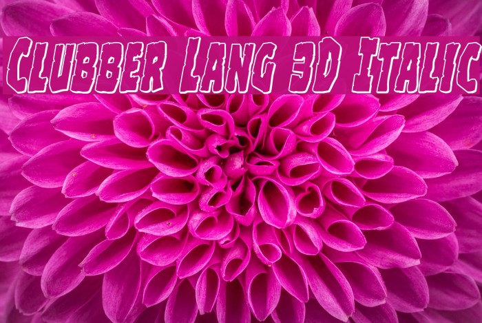 Clubber Lang 3D Italic Font examples