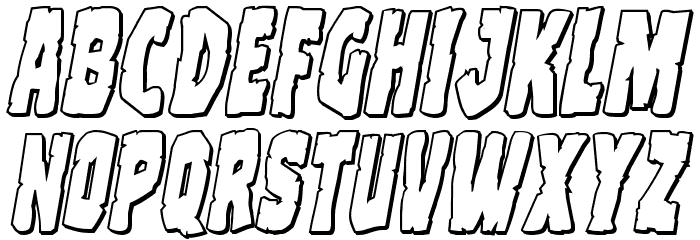 Clubber Lang 3D Italic Font LOWERCASE