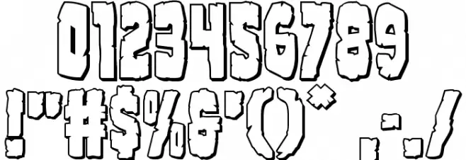 Clubber Lang 3D Regular Font OTHER CHARS