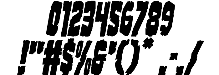 Clubber Lang Condensed Italic Font OTHER CHARS
