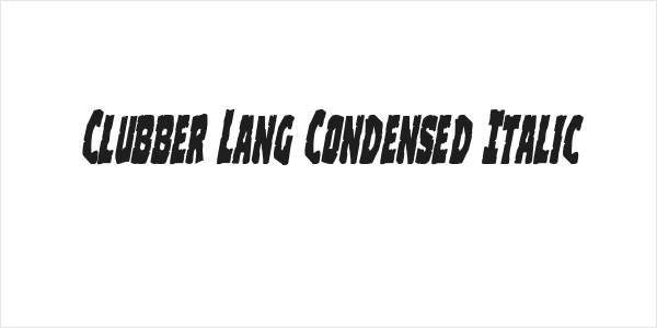 Clubber Lang Condensed Italic Logo