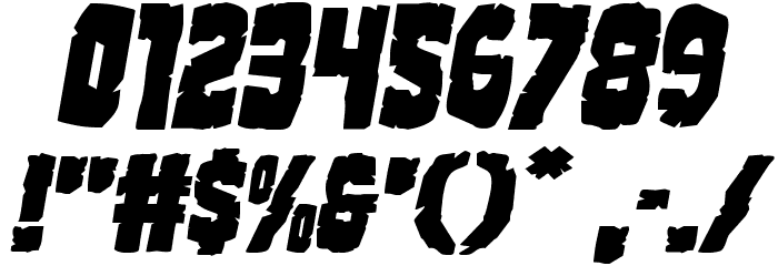 Clubber Lang Expanded Italic Font OTHER CHARS
