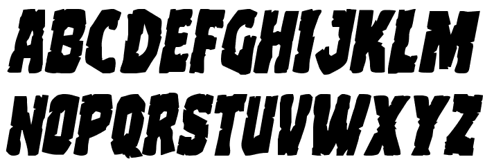 Clubber Lang Expanded Italic Font LOWERCASE