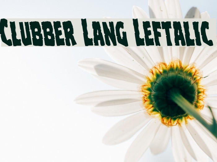 Clubber Lang Leftalic Font examples