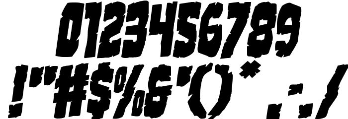 Clubber Lang Rotalic Font OTHER CHARS