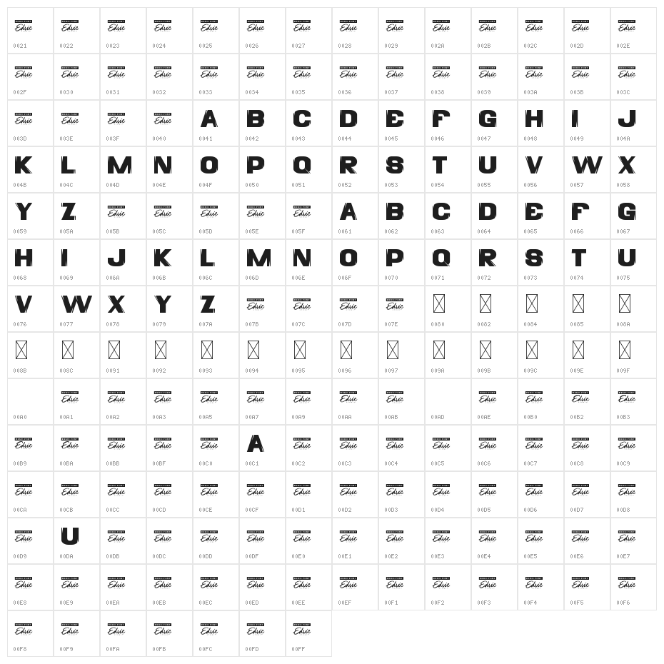 ClutchKickDemo Character Map