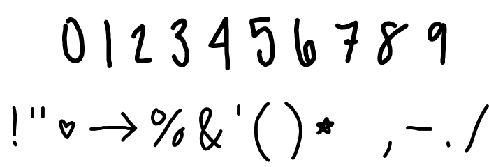 claire's handwriting Font OTHER CHARS