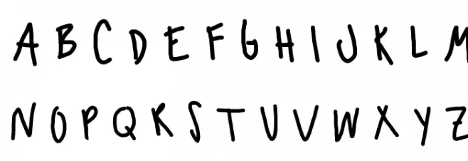 claire's handwriting फ़ॉन्ट अपरकेस
