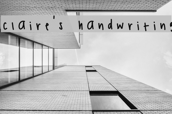 claire's handwriting Font examples