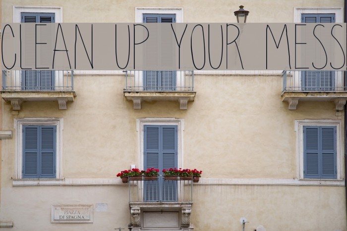 clean up your mess Font examples