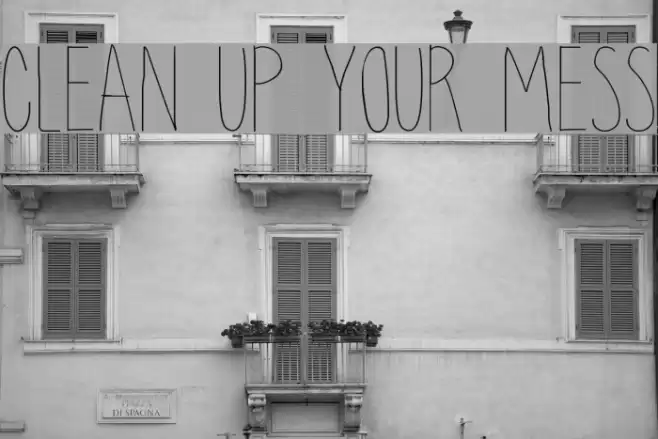 clean up your mess フォント examples