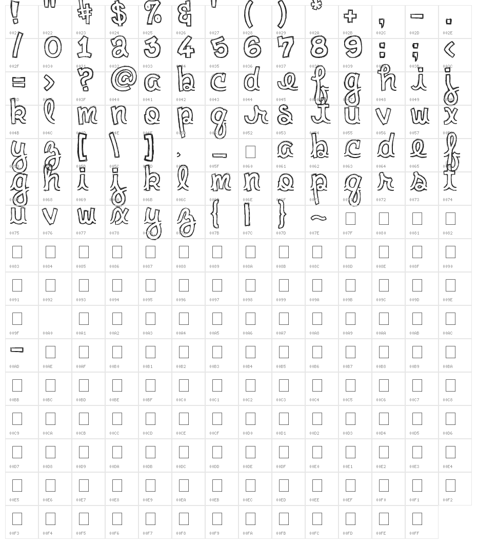 clementine sketch Character Map